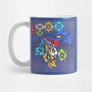 Blue denim floral pattern Mug